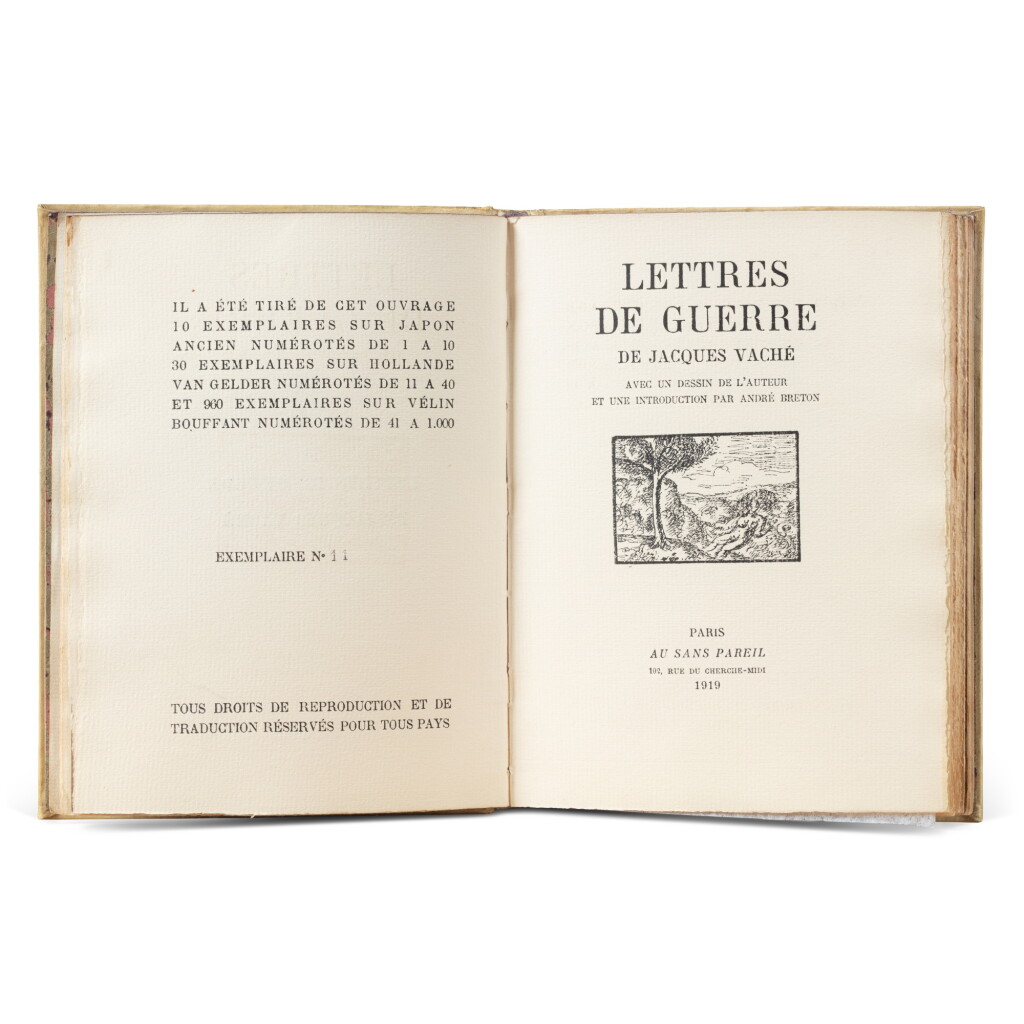 View full screen - View 1 of Lot 224. Lettres de guerre. Paris, 1919. Édition sur Hollande. Exemplaire sur Hollande. De la bibliothèque de Paul Éluard. .