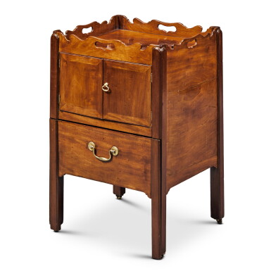 View full screen - View 1 of Lot 304. A George III Mahogany Bedside Cabinet, Late 18th Century.
