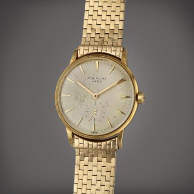 View full screen - View 1 of Lot 217. Reference 3425 A yellow gold automatic wristwatch, Circa 1965.