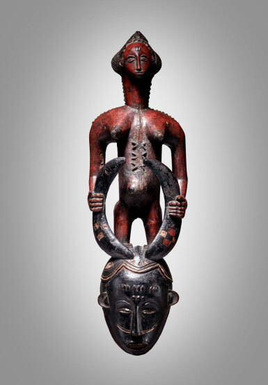 View full screen - View 1 of Lot 25. Guro Mask with Female Figure, Côte d'Ivoire.