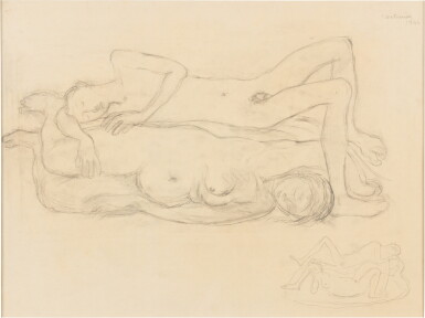 View full screen - View 1 of Lot 1040. Couple allongé (après l'amour).