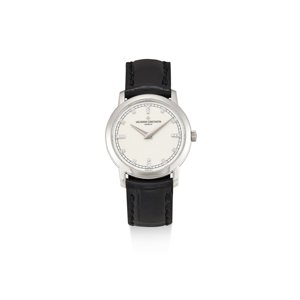 View full screen - View 1 of Lot 8255. VACHERON CONSTANTIN | TRADITIONNELLE, REFERENCE 25155/1 A WHITE GOLD AND DIAMOND-SET WRISTWATCH, CIRCA 2013.