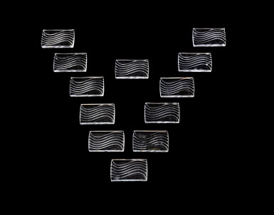 View full screen - View 1 of Lot 202. A suite of twelve crystal knife holders, Lalique France, the model created circa 1950-1960.