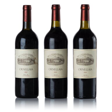 View full screen - View 1 of Lot 444. Ornellaia 1995-1998 Vertical (7 BT).