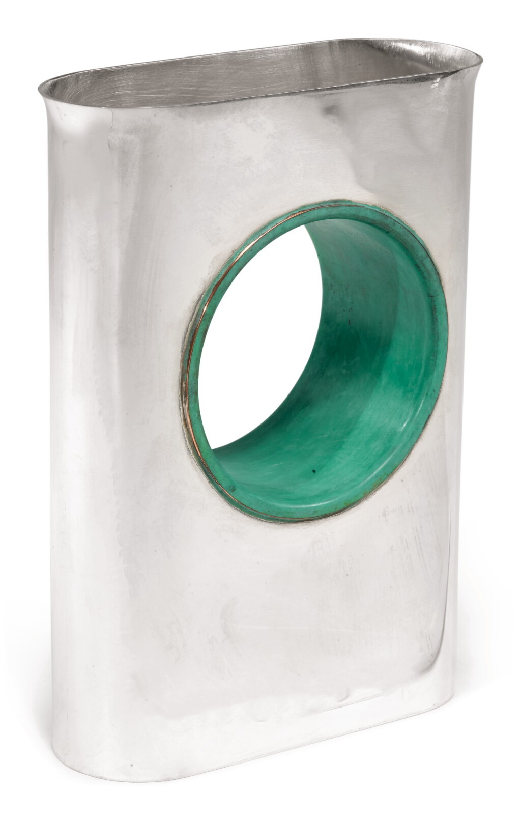 View full screen - View 1 of Lot 129. AN ISRAELI SILVER AND COPPER HAND WASHING VESSEL, ARIE OFIR, JERUSALEM, CIRCA 1989.