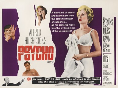 View full screen - View 1 of Lot 83. Psycho (1960) poster, British.