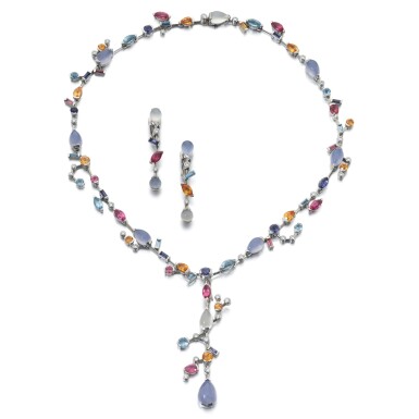 View full screen - View 1 of Lot 963. Gem-Set and Diamond ‘Meli Melo’ Demi-Parure.