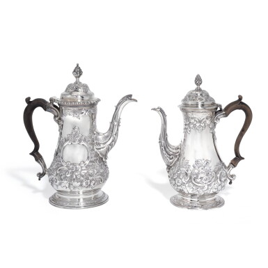 View full screen - View 1 of Lot 86. A George III silver coffee-pot, John Carter, London, 1773.