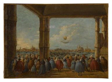 View full screen - View 1 of Lot 211. The Ascent of the Montgolfier Balloon.