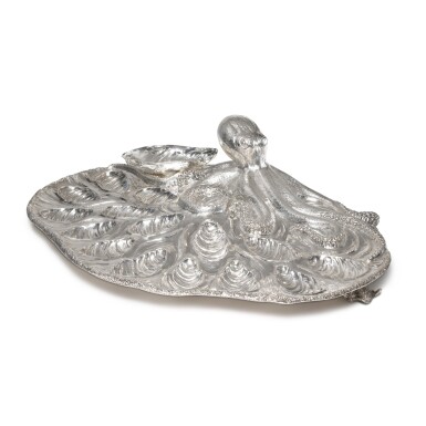 View full screen - View 1 of Lot 51. An Italian Silver Marine-Theme Oyster Platter, Mario Buccellati, Milan, 20th Century.