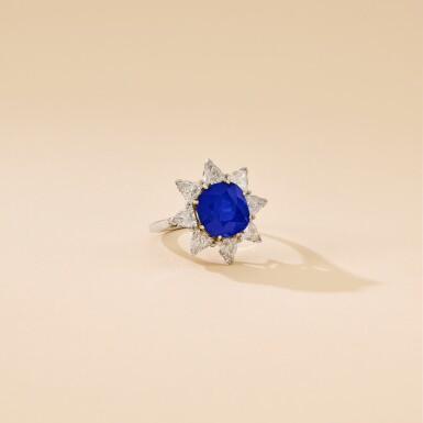 View full screen - View 1 of Lot 185. Sapphire and Diamond Ring .