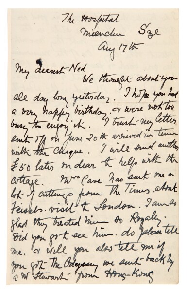 View full screen - View 1 of Lot 60. T.E. Lawrence | Series of letters to Lawrence by his immediate family, 1916-35.