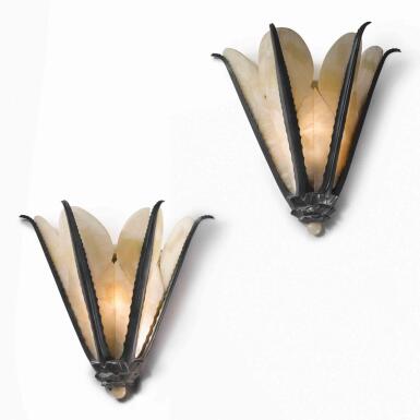 View full screen - View 1 of Lot 54. Pair of "Aloe" Sconces.