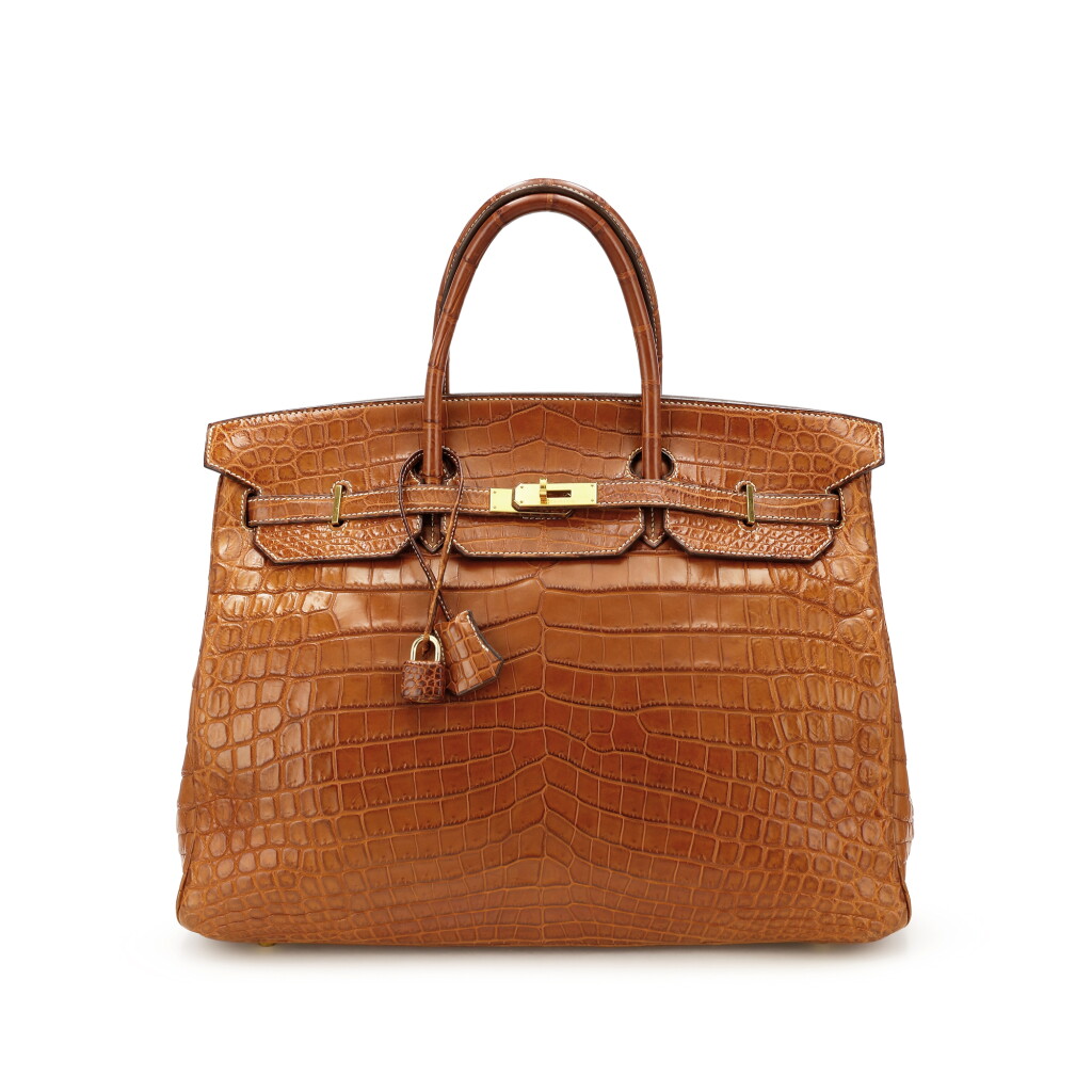View full screen - View 1 of Lot 109. Fauve Matte Niloticus Crocodile Birkin 40 Gold Hardware, 2003.