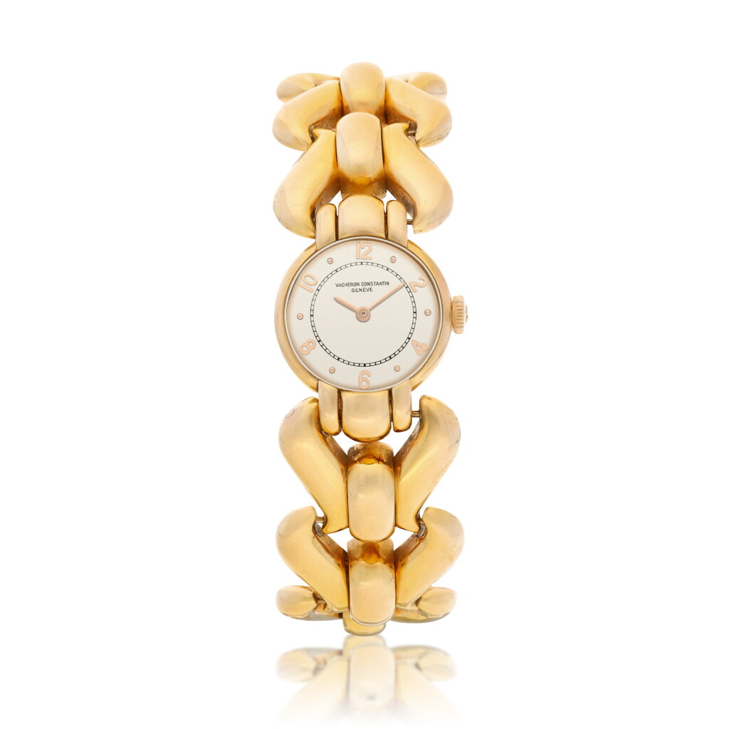 View full screen - View 1 of Lot 9360. Vacheron Constantin | A yellow gold bracelet watch, Circa 1940 | 江詩丹頓 | 黃金鏈帶腕錶,約1940年製.
