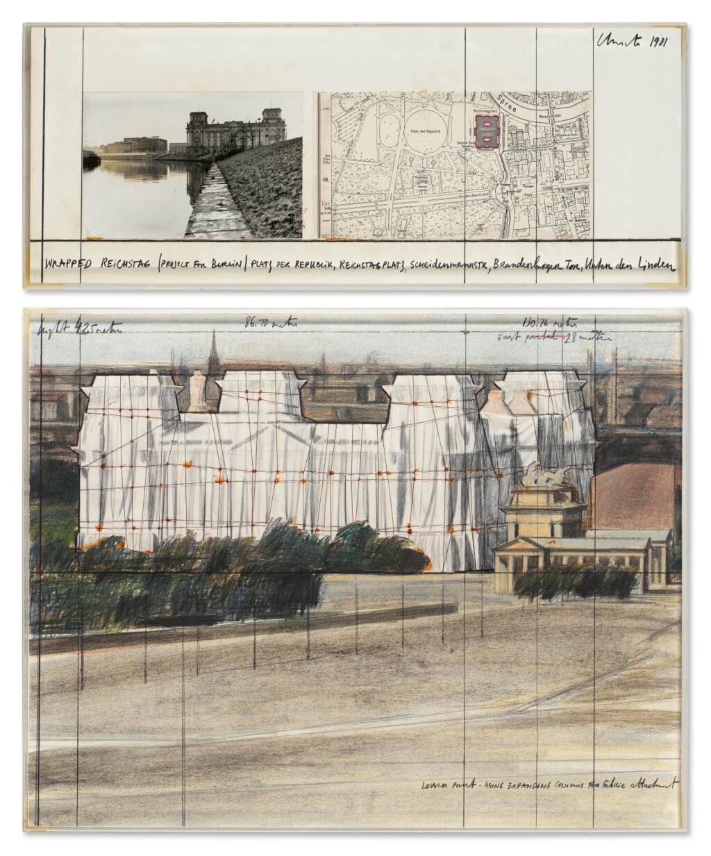 View full screen - View 1 of Lot 159. Wrapped Reichstag (Project for Berlin).