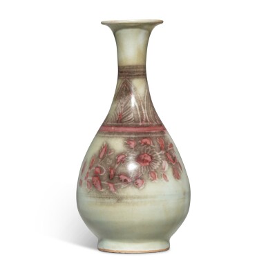 View full screen - View 1 of Lot 149. A rare underglaze-red pear-shaped bottle vase (Yuhuchunping), Yuan dynasty.
