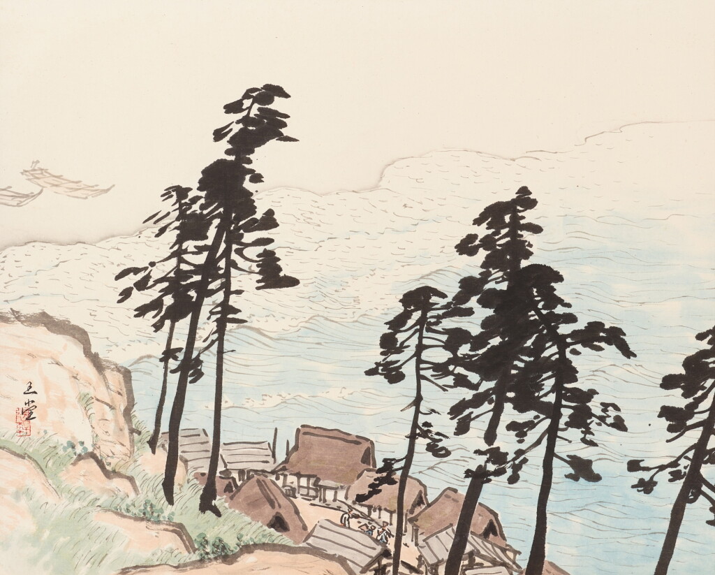 View full screen - View 1 of Lot 2123. Kawai Gyokudo (1873-1957), Wind Through the Pines, Voice of the Tide (Shorai chosei), Showa period, mid-20th century | 川合玉堂 松籟潮聲 昭和時代 20世紀半ば.