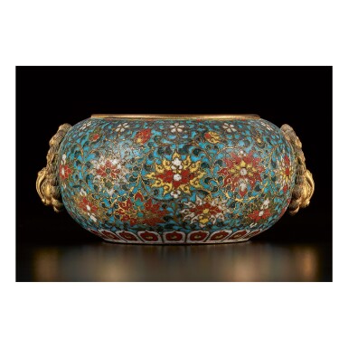 View full screen - View 1 of Lot 641. A CLOISONNE ENAMEL ALMS BOWL-FORM CENSER QING DYNASTY, KANGXI PERIOD.