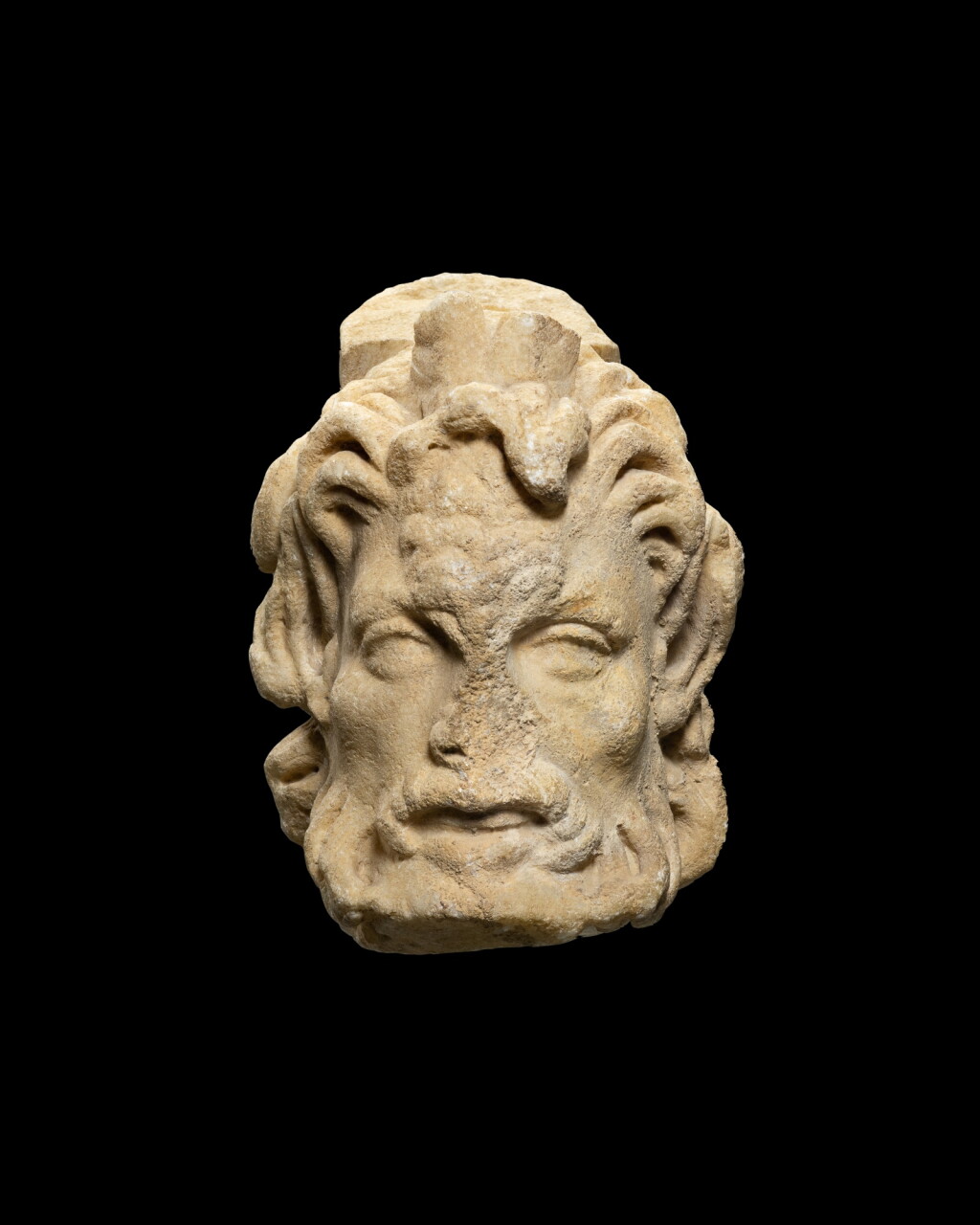 View full screen - View 1 of Lot 276. A Roman Marble Head of Pan, circa 2nd Century A.D..