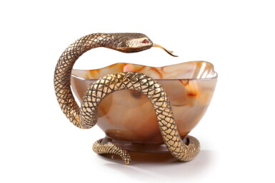 View full screen - View 1 of Lot 72. MELLERIO DITS MELLER | COUPE AGATE, VERMEIL, RUBIS ET DIAMANTS | AGATE, SILVER GILT, RUBY AND DIAMOND BOWL.