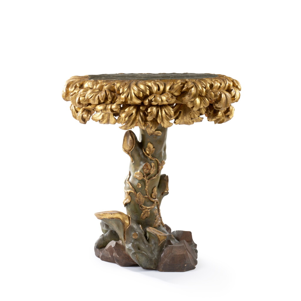 View full screen - View 1 of Lot 42. An Italian painted and parcel-gilt table, Rome, Circle of Gianlorenzo Bernini, the design attributed to Giovanni Paolo Schor, second half of the 17th century.