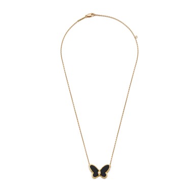View full screen - View 1 of Lot 216. Collier onyx et or | Onyx and gold necklace.