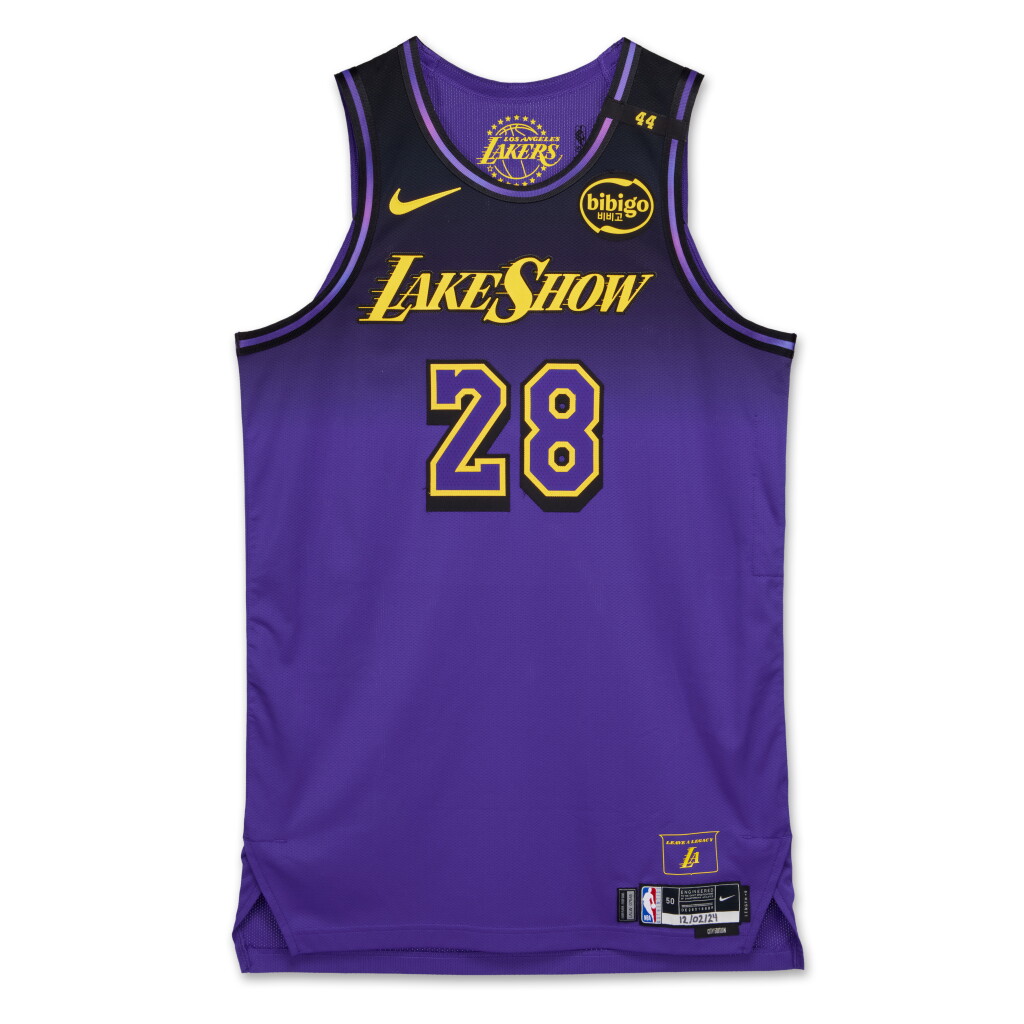 View full screen - View 1 of Lot 22. Rui Hachimura Los Angeles Lakers 2024-2025 Game Worn City Edition Jersey .
