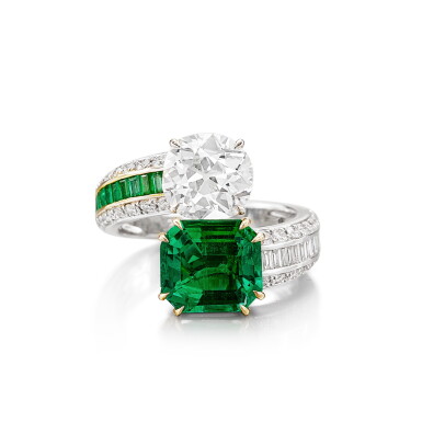 View full screen - View 1 of Lot 238. Emerald and Diamond Ring | 2.86克拉 天然「哥倫比亞」無油祖母綠 及 2.17克拉 I色 鑽石 戒指.