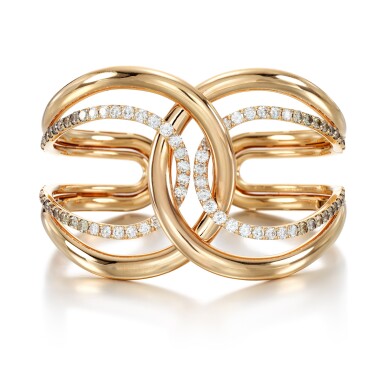 View full screen - View 1 of Lot 61. Coloured diamond and diamond bangle.