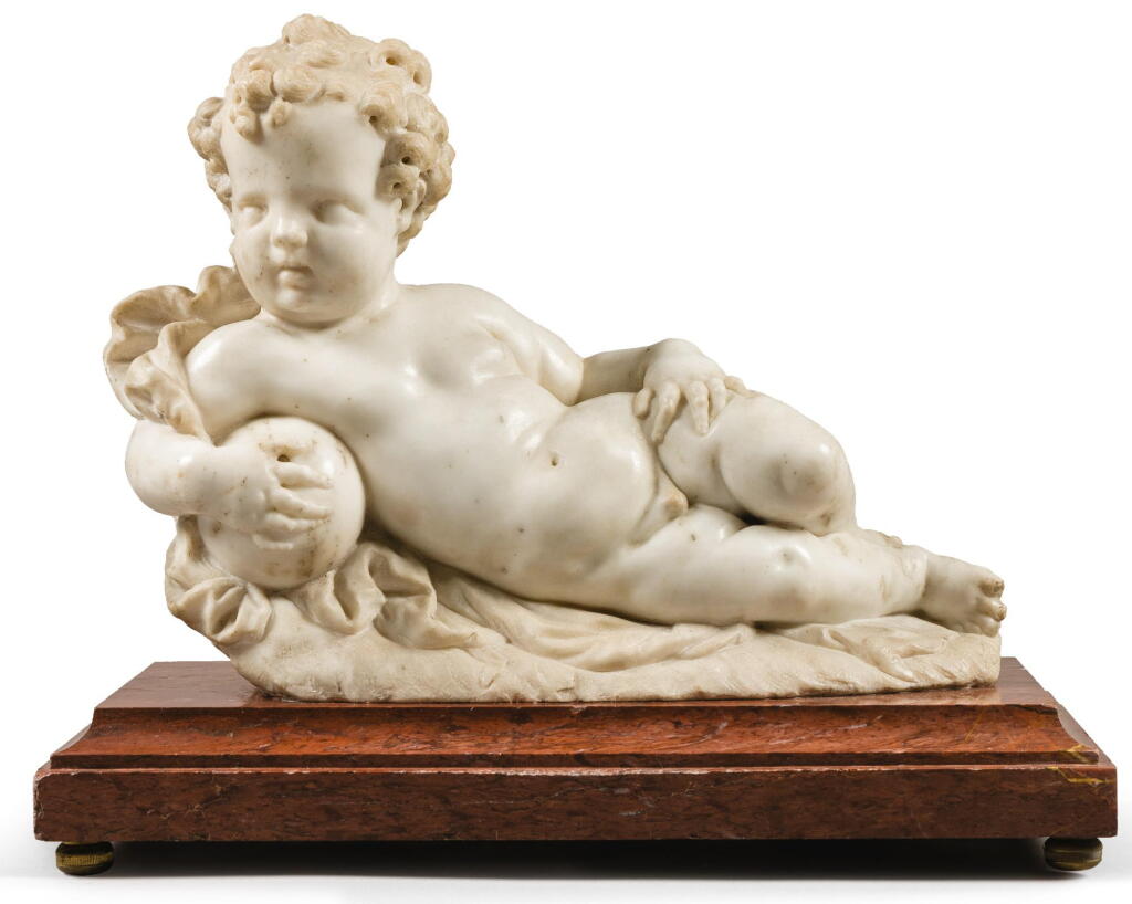 View full screen - View 1 of Lot 69. ATTRIBUTED TO ENRICO MERENGO (1638/1639-1723) ITALIAN, VENETO, CIRCA 1700 | RECLINING PUTTO.