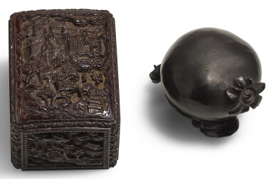 View full screen - View 1 of Lot 290. TWO SMALL ZITAN BOXES AND COVERS QING DYNASTY, 19TH CENTURY | 清十九世紀 紫檀小蓋盒一組兩件.