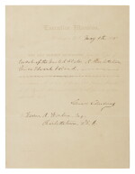GROVER CLEVELAND | A document suspending Warren A. Worden from his position as Consul of the United States at Charlottetown, Prince Edward Island