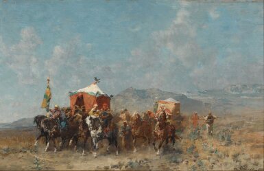 View full screen - View of Caravan in the desert.