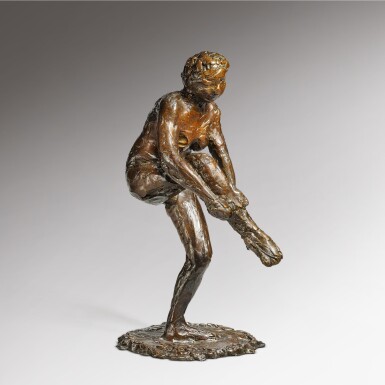 View full screen - View 1 of Lot 144. Danseuse mettant son bas, première étude.