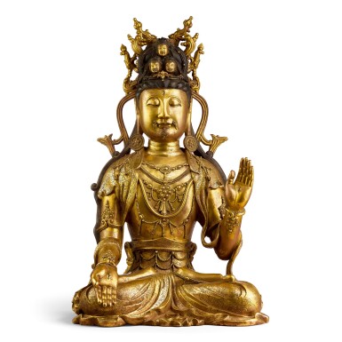 View full screen - View 1 of Lot 3619. AN EXTREMELY RARE AND IMPORTANT MASSIVE GILT-BRONZE FIGURE OF BODHISATTVA AVALOKITESHVARA SONG DYNASTY | 宋 鎏金銅觀音菩薩坐像.