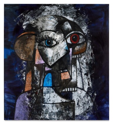 View full screen - View 1 of Lot 13. Blue Monumental Head.