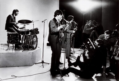 View full screen - View 1 of Lot 21. TERRY O'NEILL | The Beatles, Scala Theatre, London, 1964, silver print, signed and numbered 8/50.