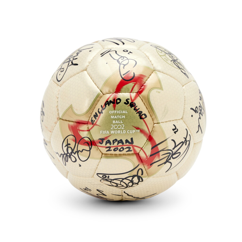 View full screen - View 1 of Lot 57. 2002 England World Cup Team Signed and Inscribed Ball.