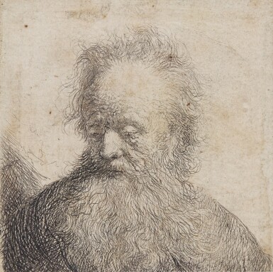 View full screen - View 1 of Lot 55. Old Man with a Flowing Beard: Bust (B., Holl. 315; New Holl. 83; H. 48).