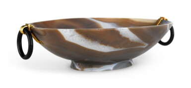 View full screen - View 1 of Lot 449. A Gold-Mounted Agate Bowl, Attributed to Cartier, Paris, Circa 1930.