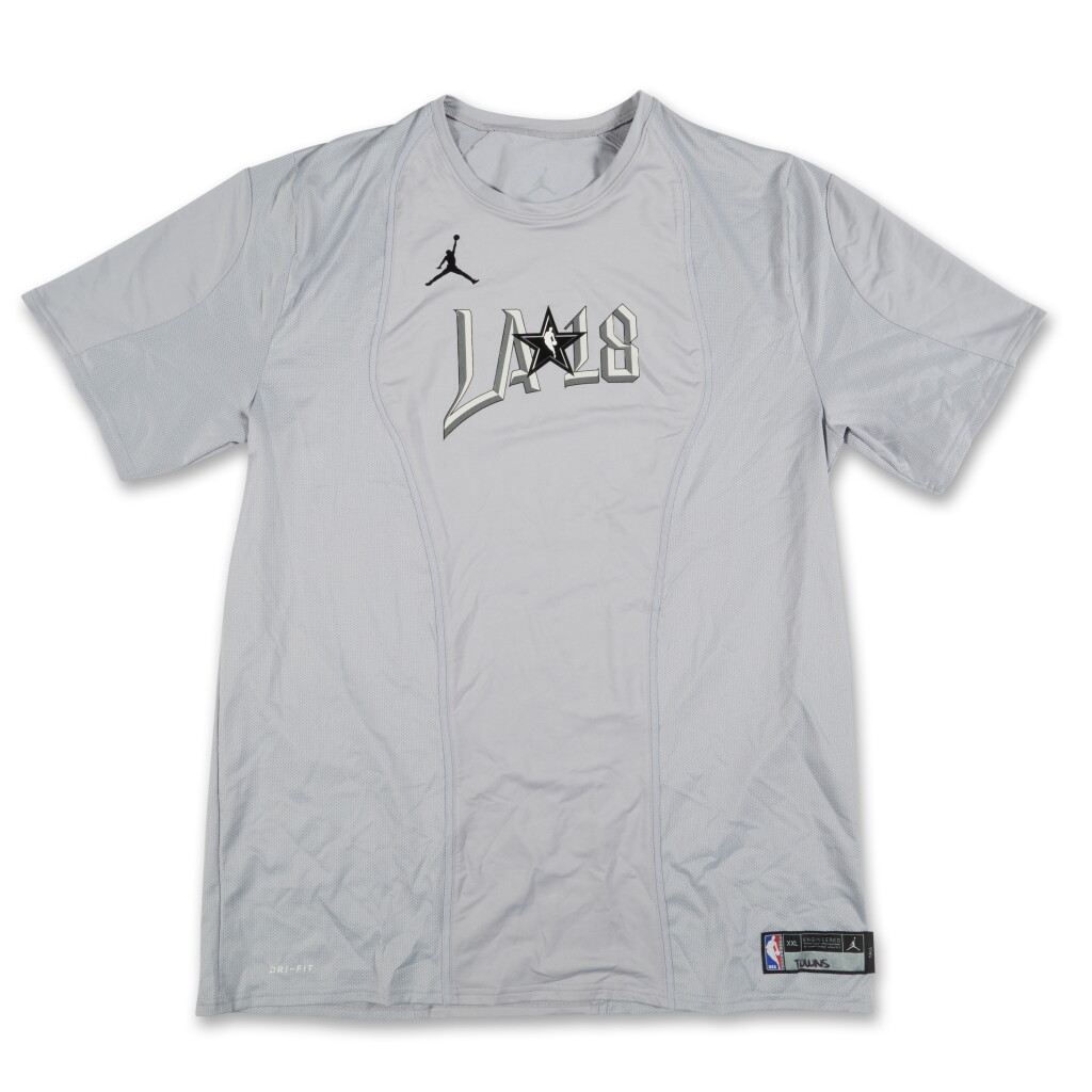 View full screen - View 1 of Lot 45. Karl-Anthony Towns 2018 NBA All-Star Game Shooting Shirt .