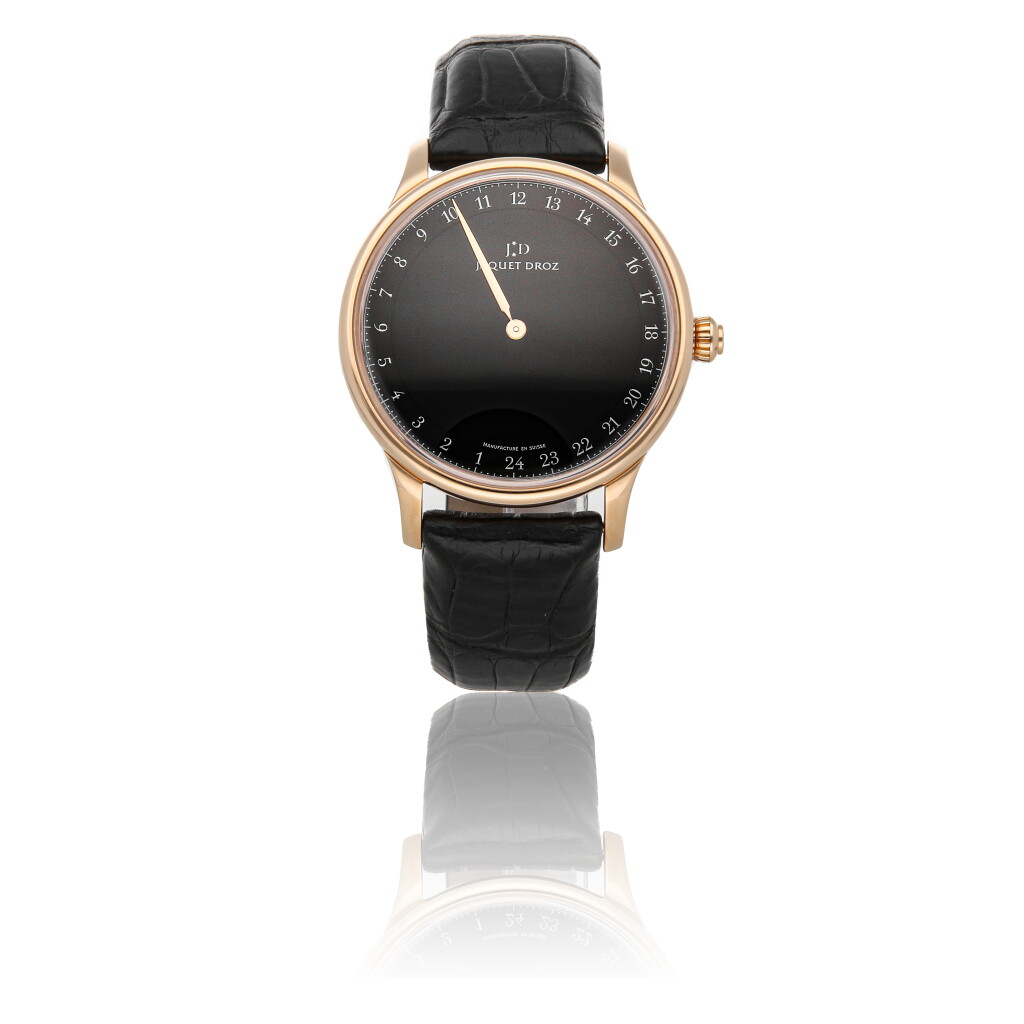 View full screen - View 1 of Lot 314. JAQUET DROZ | ASTRALE GRANDE HEURE J025033202 A ROSE GOLD AUTOMATIC WINDING WRISTWATCH CIRCA 2011.