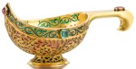 A RARE GOLD AND PLIQUE-À-JOUR ENAMEL KOVSH, ALEXANDER TREIDEN FOR HAHN, SAINT PETERSBURG, CIRCA 1895