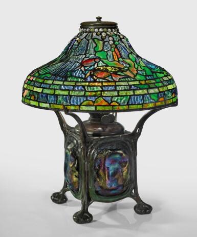 View full screen - View 1 of Lot 448. TIFFANY STUDIOS | A RARE “FISH” TABLE LAMP.