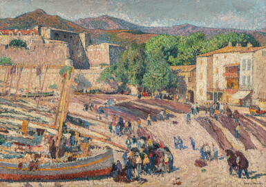 View full screen - View 1 of Lot 23. Port de Collioure - le séchage des filets.