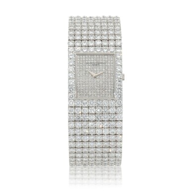 View full screen - View 1 of Lot 60. Kalla, Ref. 35704-707G White gold and diamond-set bracelet watch Made in 1990 | 江詩丹頓35704-707G型號「Kalla」白金鑲鑽石鍊帶腕錶,1990年製.