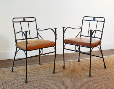 View full screen - View 1 of Lot 333. Pair of "Pommeaux de Canne" Armchairs.