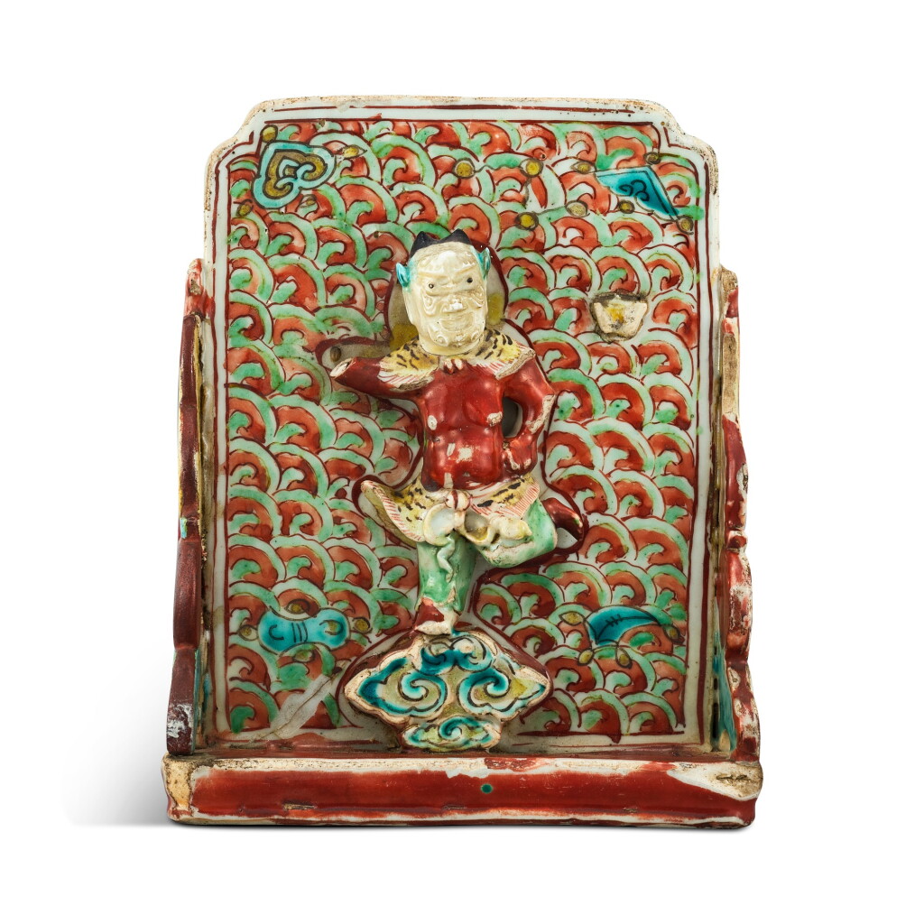 View full screen - View 1 of Lot 324. A polychrome-enamelled 'kuixing' table screen Ming dynasty, Jiajing period | 明嘉靖 五彩魁星踢斗插屏.