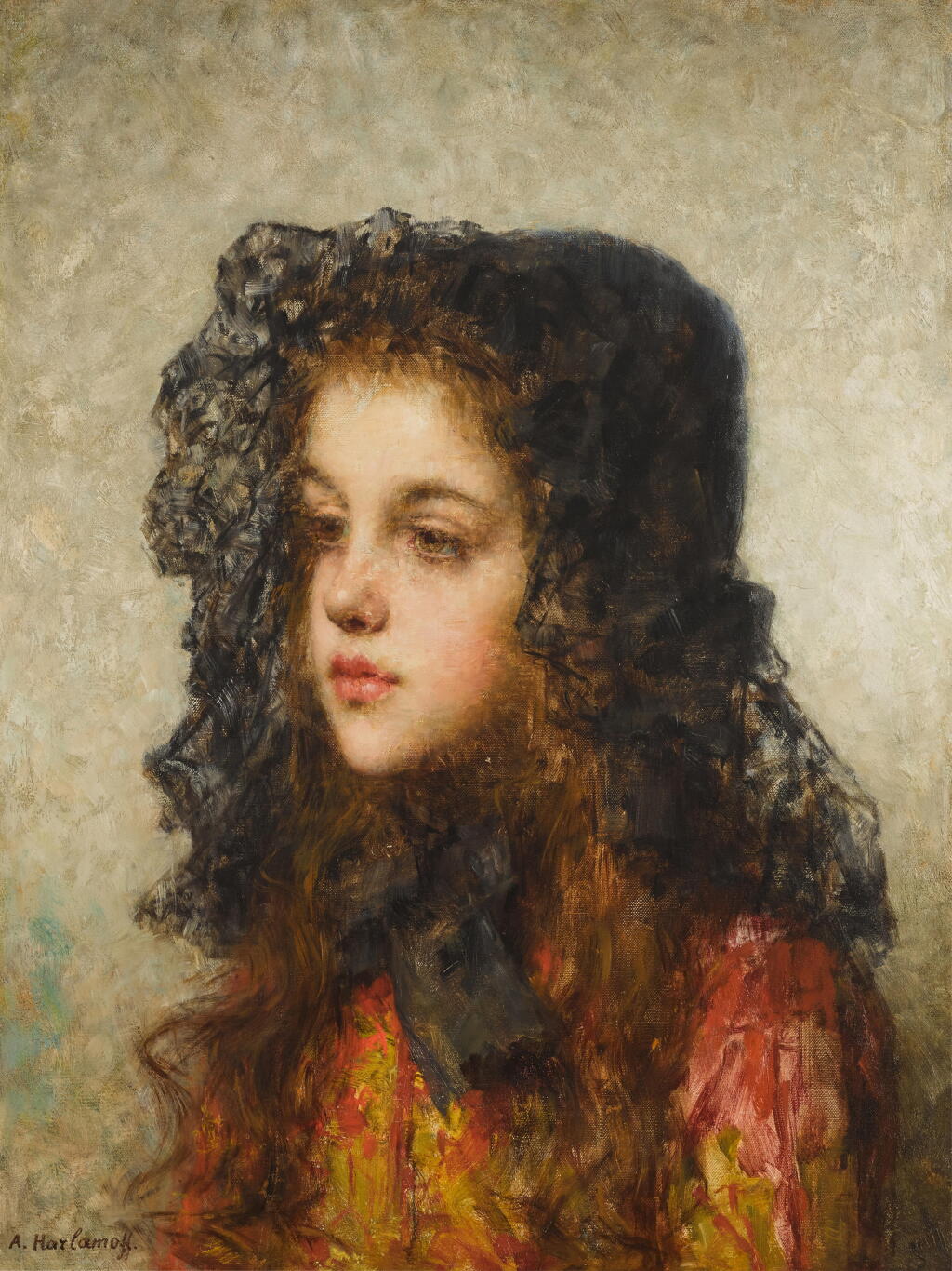 View full screen - View 1 of Lot 13. Girl with a Black Bonnet.